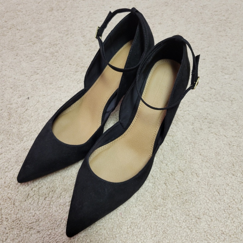 ASOS Design Shoes, Black Suede Heels, Size 10